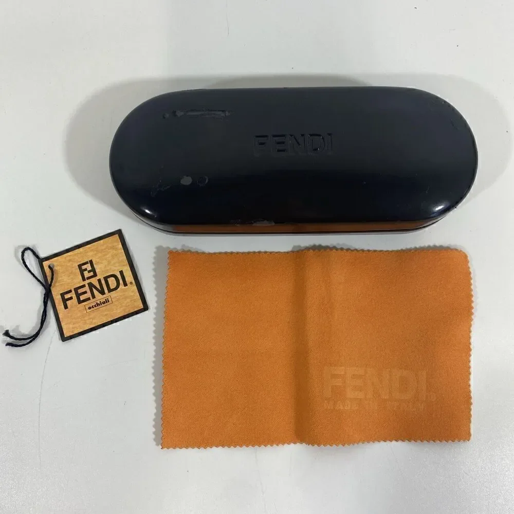 Fendi Sunglasses Case Hard shell Black With Cloth Authentic READ